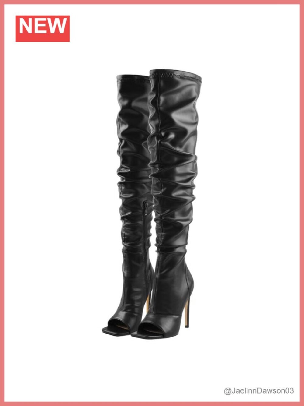 Stiletto Heel Over the Knee Boots with Rhinestone Lace Up Details, Zipper